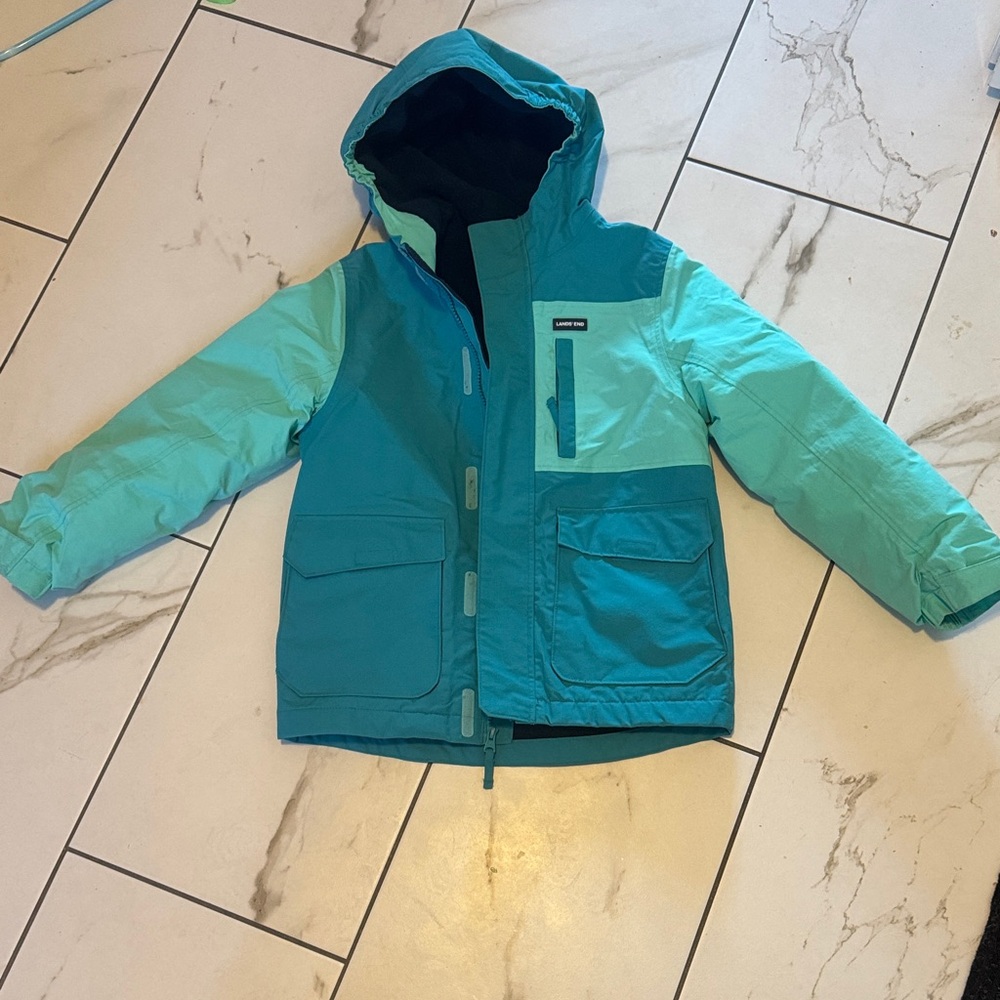 Lands' End Black and Teal Jacket